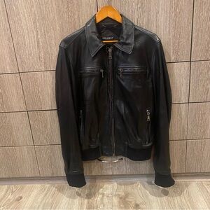 Dolce & Gabbana Black Leather Jacket XL. Few minor flaws